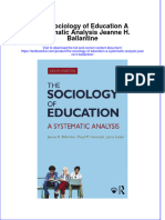 PDF The Sociology of Education A Systematic Analysis Jeanne H Ballantine Ebook Full Chapter