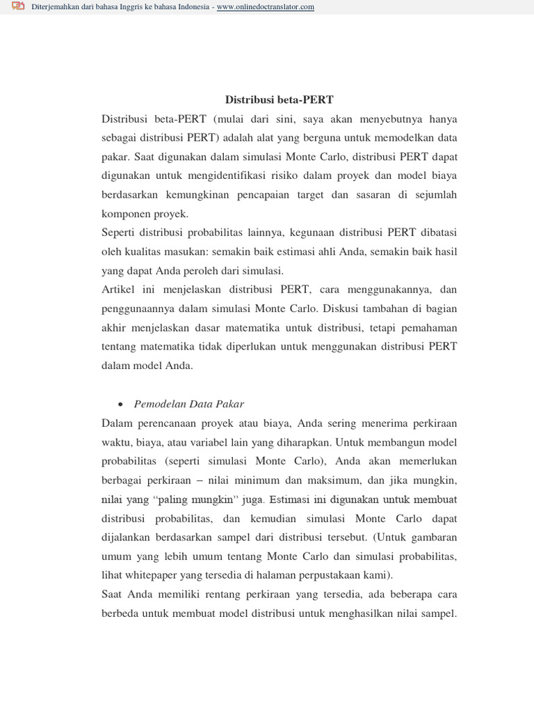 The beta pert distribution en id pdf
