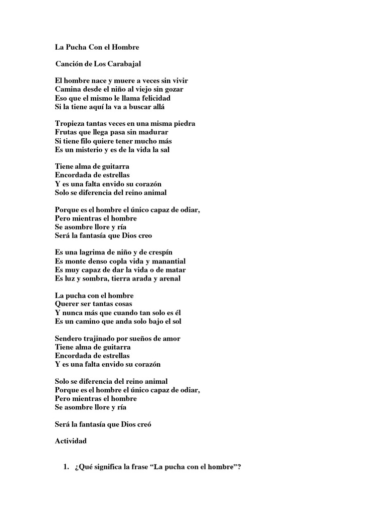 La Pucha con el Hombre: Análisis y Significado | PDF