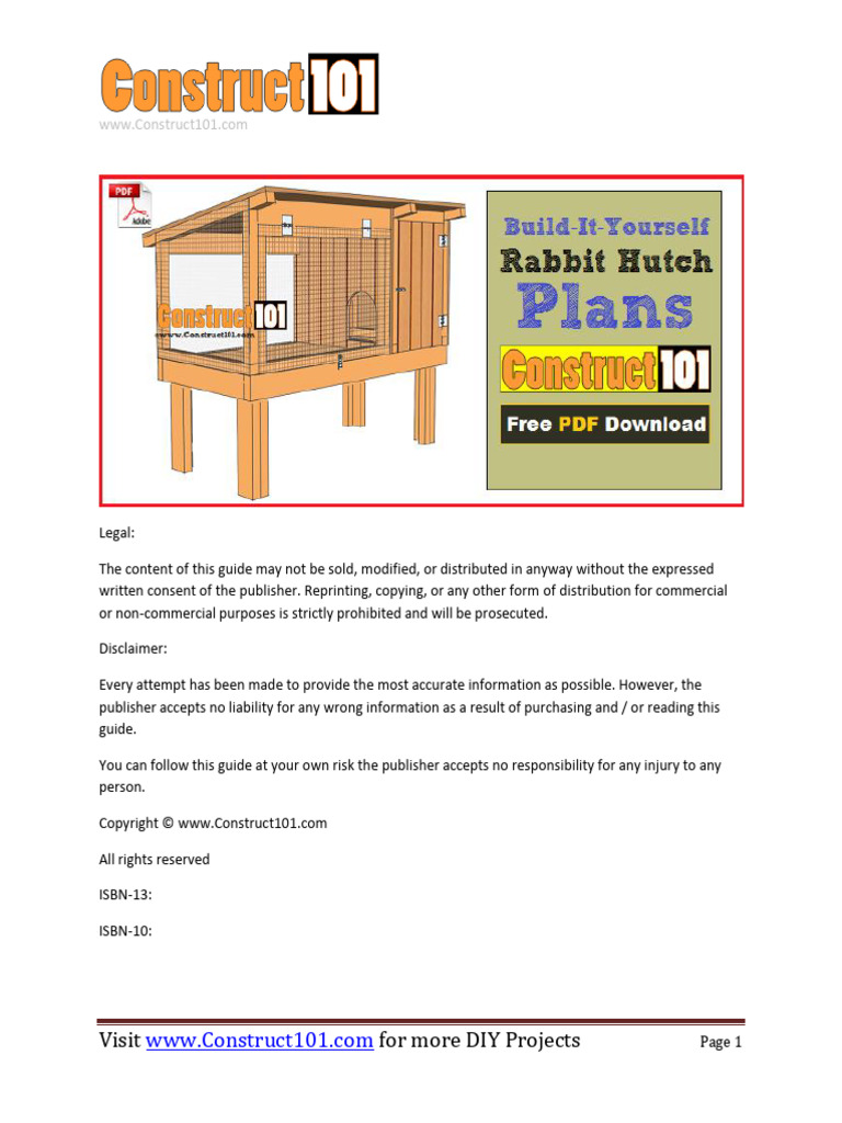 Rabbit Hutch Plans PDF