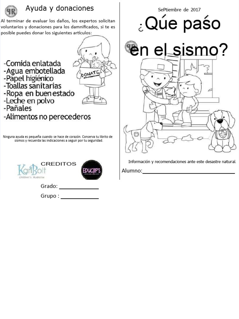 Actividades de sismo para colorear | PDF | Temblores