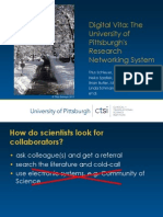 Digital Vita: The University of Pittsburgh's Research Networking System