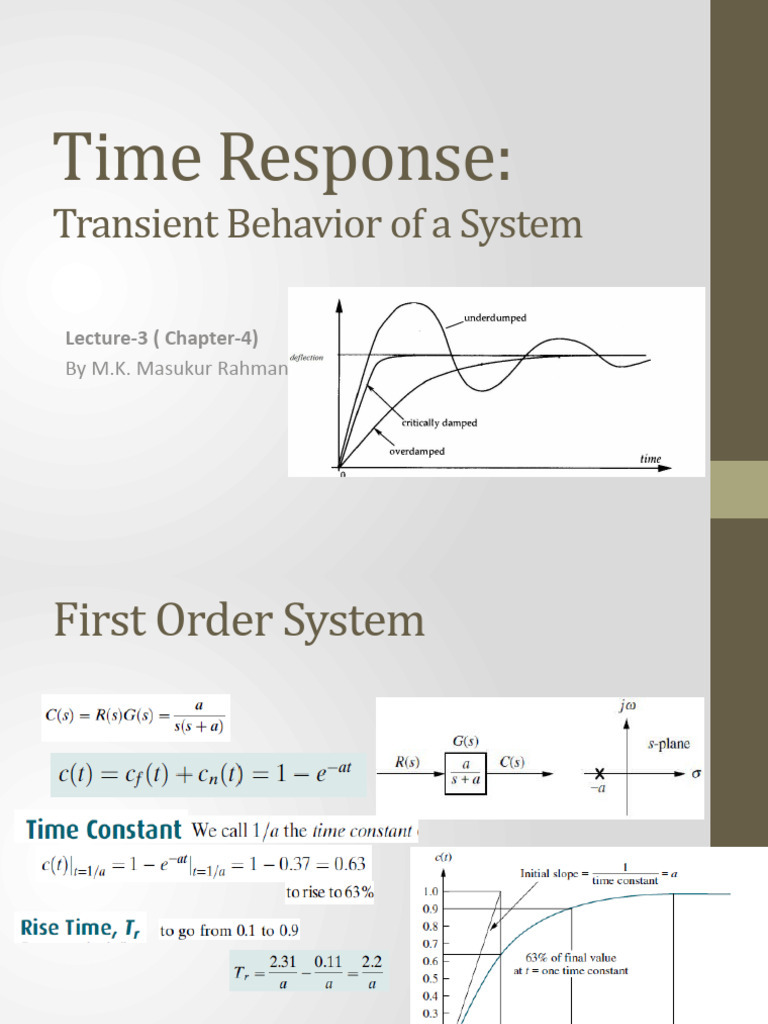Time Response in First & Second Order Systems | PDF