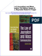 Download textbook The Law Of Journalism And Mass Communication 7Th Edition Susan D Ross Amy L Reynolds Robert E Trager ebook all chapter pdf 