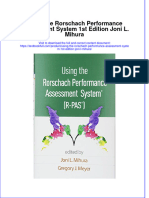 Download textbook Using The Rorschach Performance Assessment System 1St Edition Joni L Mihura ebook all chapter pdf 