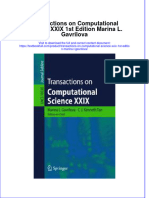 Textbook Transactions On Computational Science Xxix 1St Edition Marina L Gavrilova Ebook All Chapter PDF