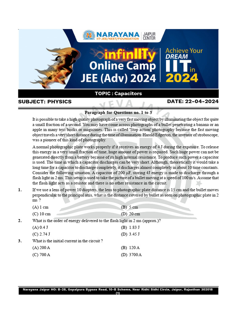 Capacitor Sheet Pdf Capacitor Flash Photography
