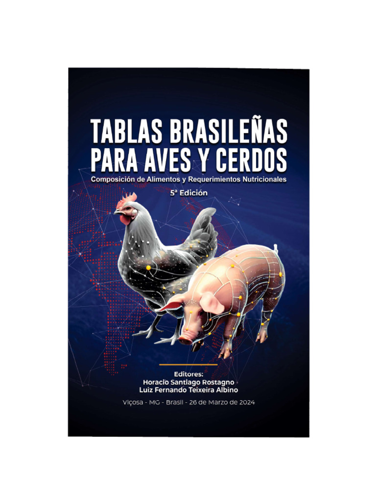 Tablas Brasileñas Para Aves y Cerdos. 5ta Edición. 2024 PDF Brasil