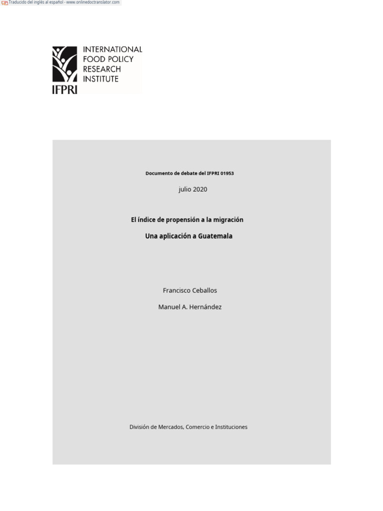 Índice de Migración en Guatemala: Estudio IPM | PDF | Migración humana ...