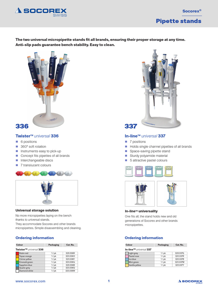 Socorex Pipette stands-EN | PDF | Home & Garden
