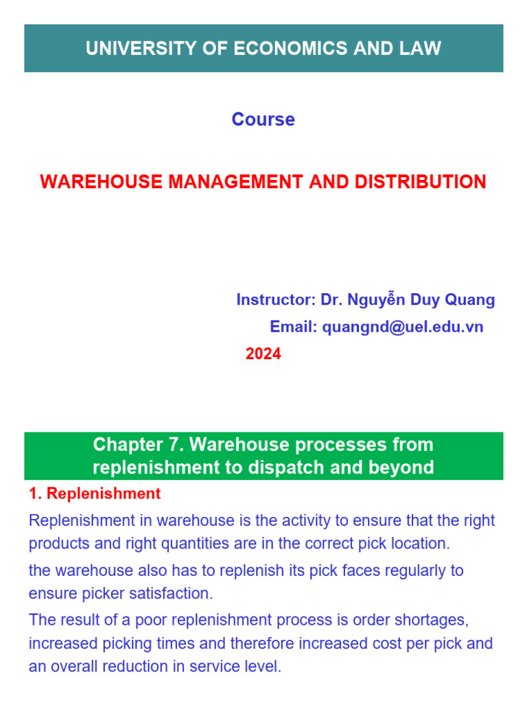 Warehouse Replenishment and Dispatch Guide | PDF | Warehouse | Logistics