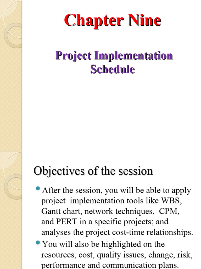 CH 09 - Project Implementation Schedule | PDF | Risk