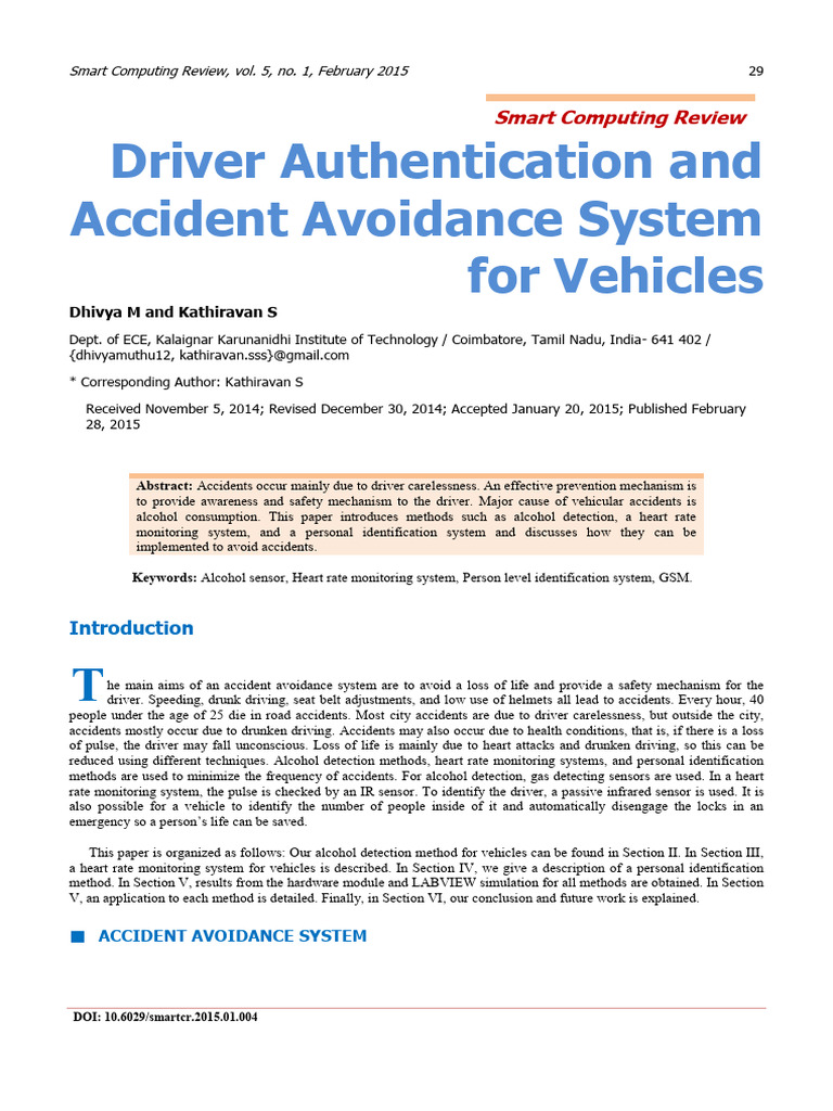 Vehicle Safety Tech Innovations | PDF | Heart Rate | Sensor