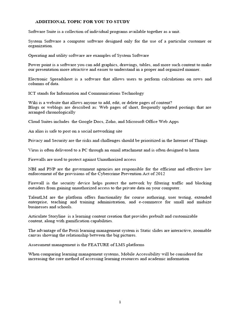 Additional Topic | PDF | Computers | Technology & Engineering