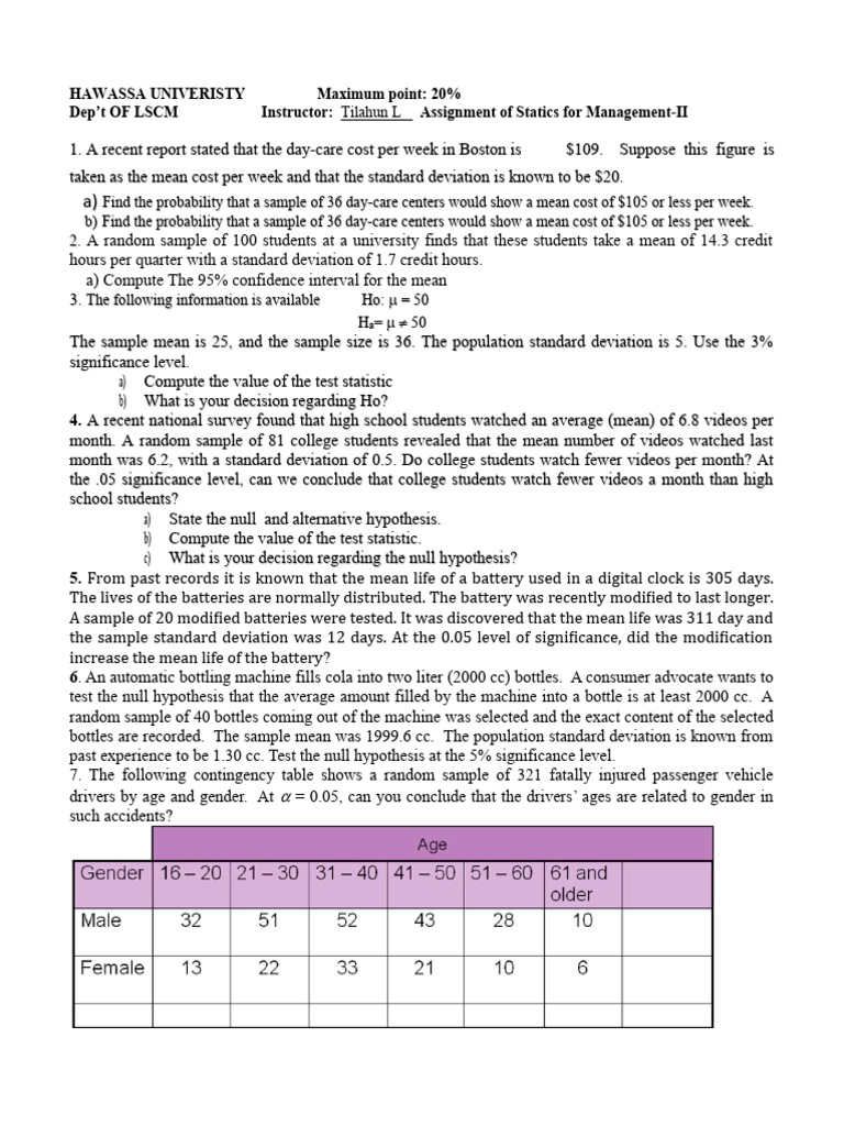 Stat Assignment Pdf Statistical Significance Statistical