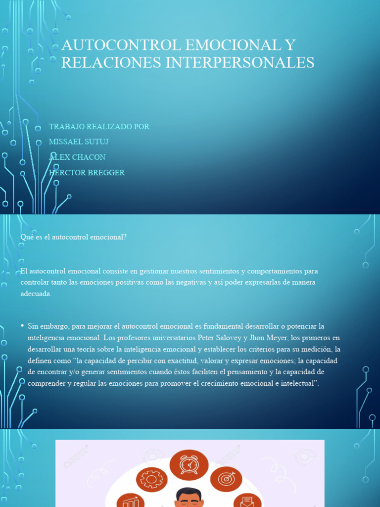 Autocontrol Emocional y Relaciones | PDF | Las emociones | Inteligencia ...