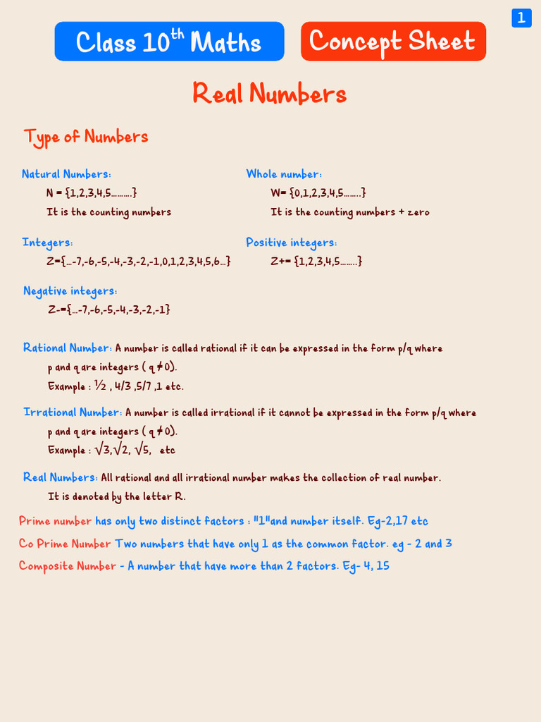 10th Maths Formula Booklet Final 1 Pdf Numbers Factorization