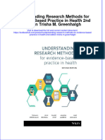 Download pdf Understanding Research Methods For Evidence Based Practice In Health 2Nd Edition Trisha M Greenhalgh ebook full chapter 