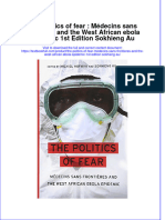 Textbook The Politics of Fear Medecins Sans Frontieres and The West African Ebola Epidemic 1St Edition Sokhieng Au Ebook All Chapter PDF