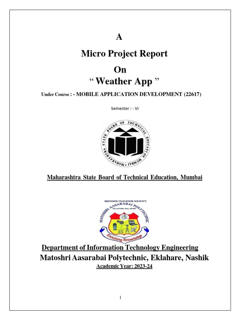 Weather App Report Pdf