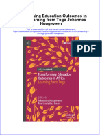 PDF Transforming Education Outcomes in Africa Learning From Togo Johannes Hoogeveen Ebook Full Chapter