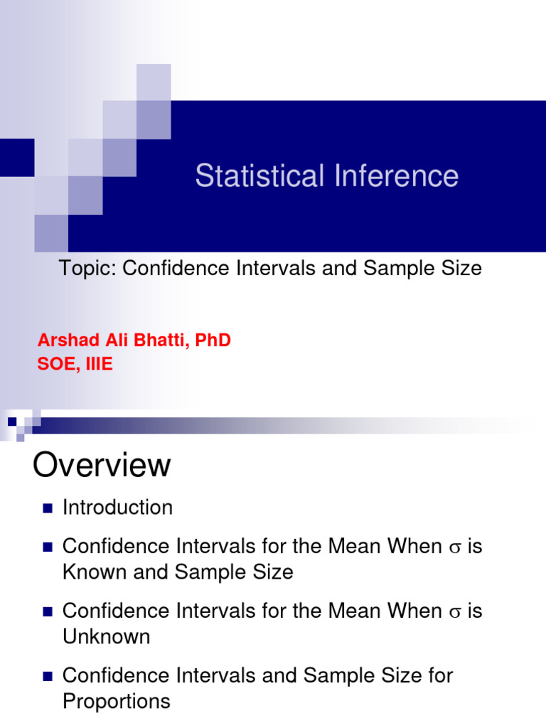 Topic 03 CIs and Sample Size 03042024 042900pm | PDF | Estimator ...