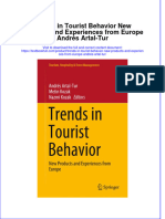 PDF Trends in Tourist Behavior New Products and Experiences From Europe Andres Artal Tur Ebook Full Chapter