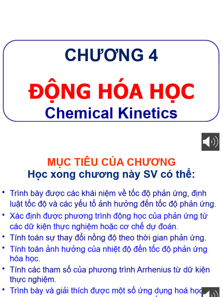 CHUONG 4 Phần 4A Tốc Độ Pu Và Định Luật Tốc Độ | PDF