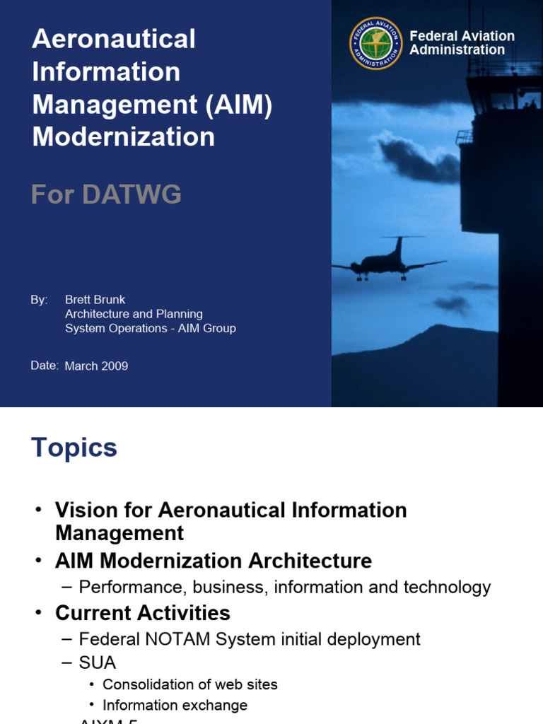 AIM Modernization Overview for DATWG | PDF | Air Traffic Control ...
