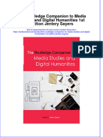 Full Chapter The Routledge Companion To Media Studies and Digital Humanities 1St Edition Jentery Sayers PDF