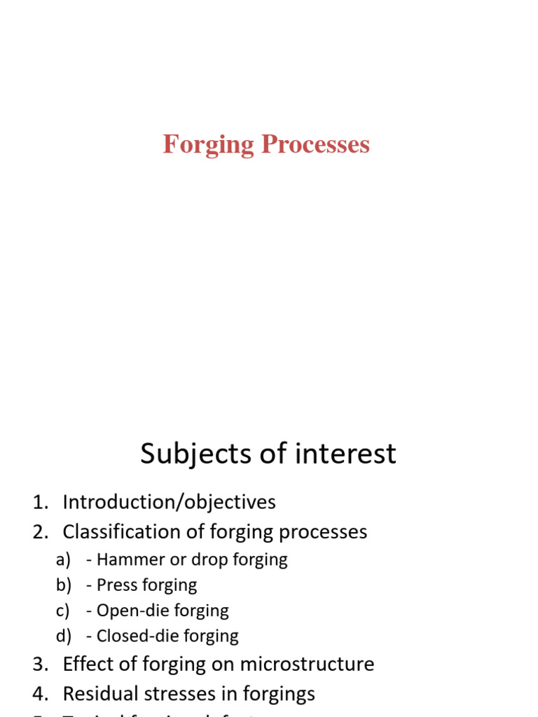 Overview of Forging Processes | PDF | Forging | Deformation (Engineering)