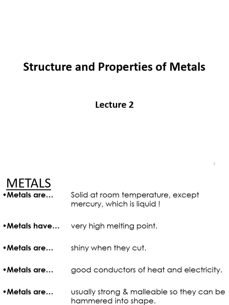 Lec 2 Structure and Basic Properties | PDF | Steel | Alloy