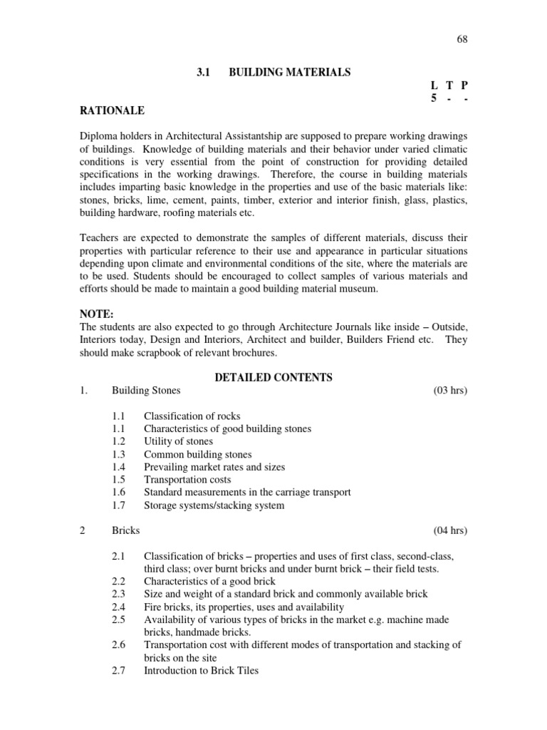 Essential Building Materials Guide | PDF | Bending | Force