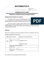 Las 5-Routine and Non-Routine Problems Addition and Subtraction of Fractions