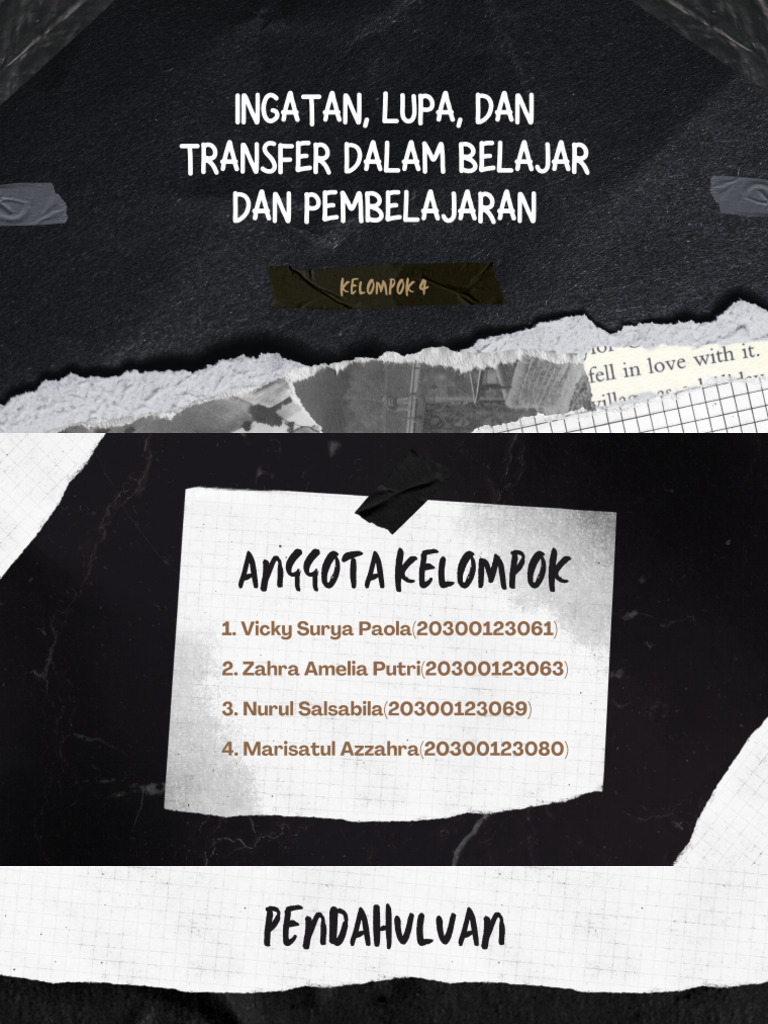 Kelompok 4 Ingatan, Lupa, Dan Transfer | PDF