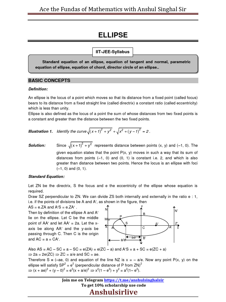 Ellipse Theory Booklet Pdf Ellipse Teaching Mathematics