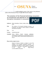 The Evolution of The Financial Technology Ecosystem: An Introduction and Agenda For Future Research On Disruptive Innovations in Ecosystems