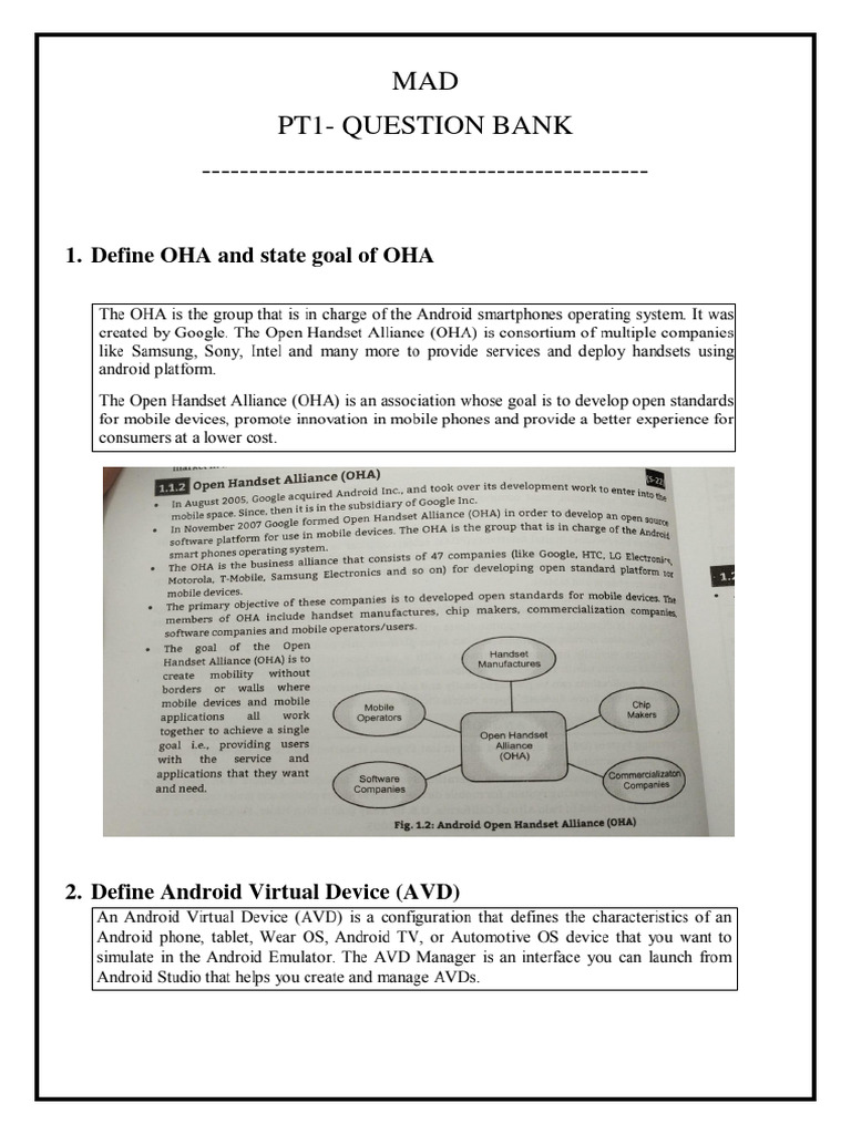 Android Development Question Bank | PDF