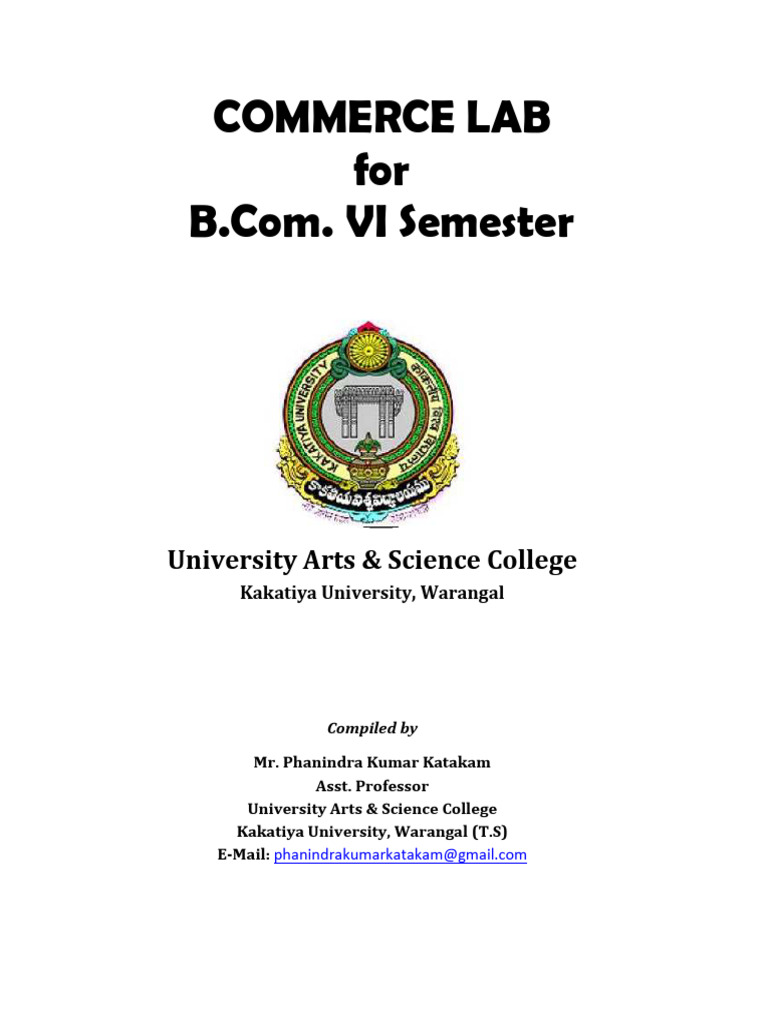 Commerce Lab Syllabus for B.Com VI Semester | PDF | Banks | Interest