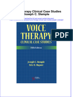 PDF Voice Therapy Clinical Case Studies Joseph C Stemple Ebook Full Chapter