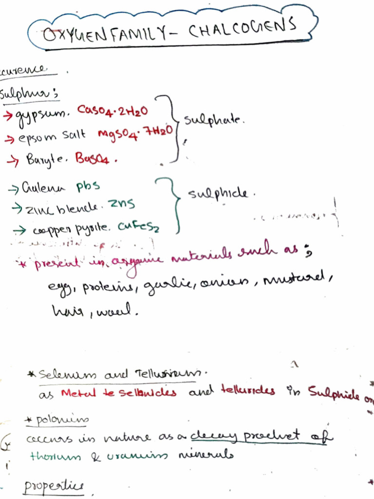 Oxygen Family | PDF