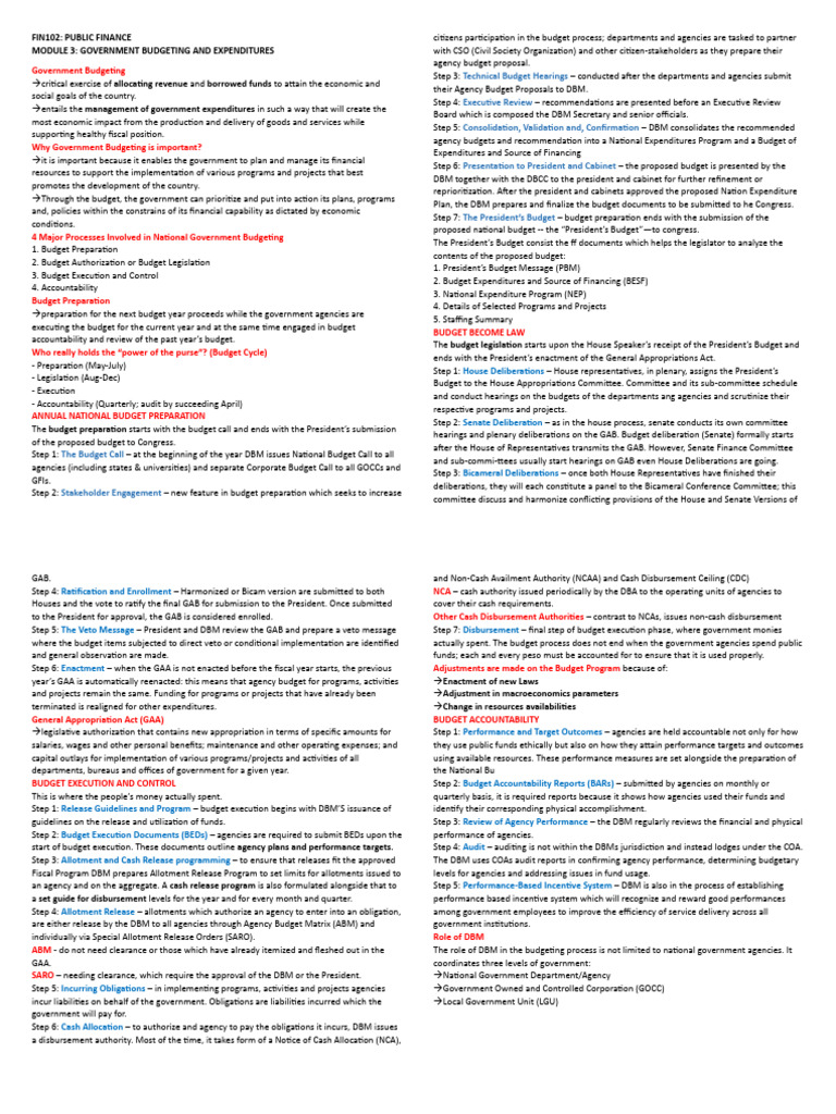 Government Budgeting Processes Explained | PDF | Budget | Taxes