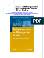 Download pdf Water Governance And Management In India Issues And Perspectives Volume 1 Girish Chadha ebook full chapter 