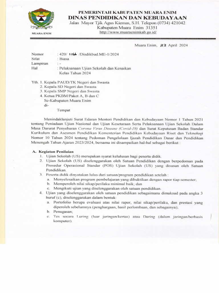 Pelaksanaan Us Tahun 2024 Pdf