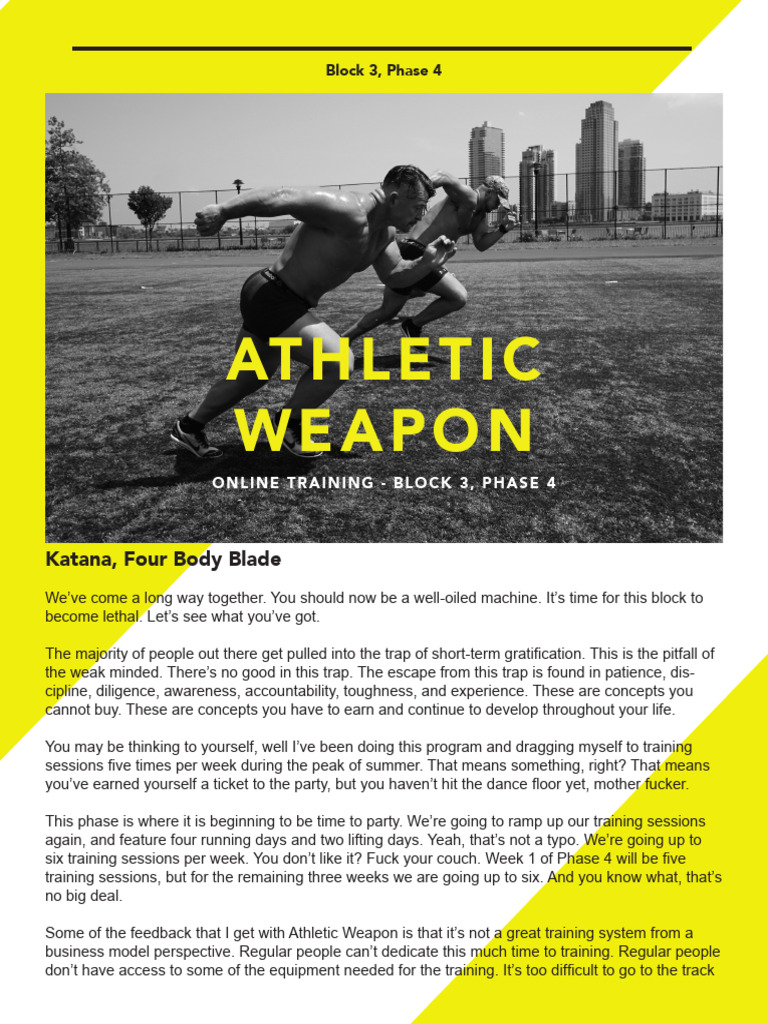 Block 3 Phase 4 | PDF | Strength Training | Physical Exercise