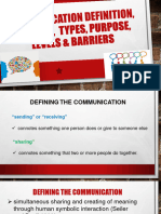 1.0 Communication Definition Process Types Purpose Levels Barriers