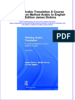 PDF Thinking Arabic Translation A Course in Translation Method Arabic To English 2Nd Edition James Dickins Ebook Full Chapter