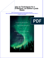 Textbook Topologies As Techniques For A Post Critical Rhetoric 1St Edition Lynda Walsh Ebook All Chapter PDF