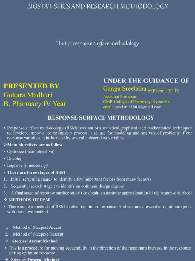 Response Surface Methodology | PDF