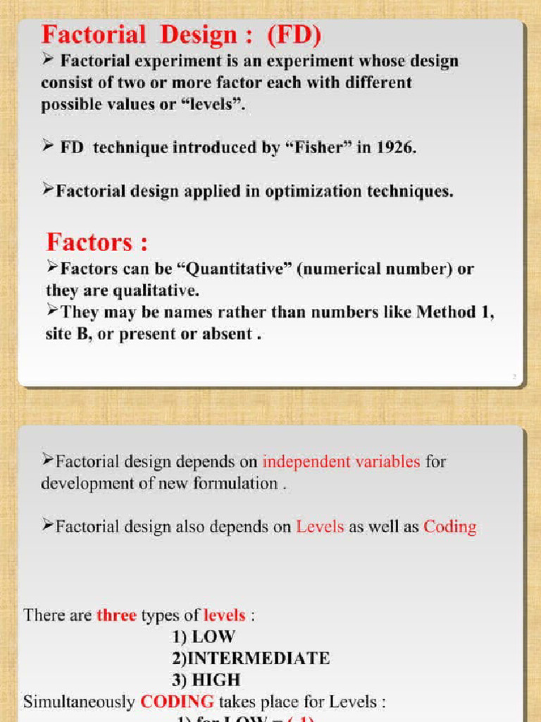 Factorial Design | PDF